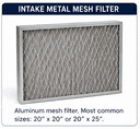 Washable metal mesh pre-filter
