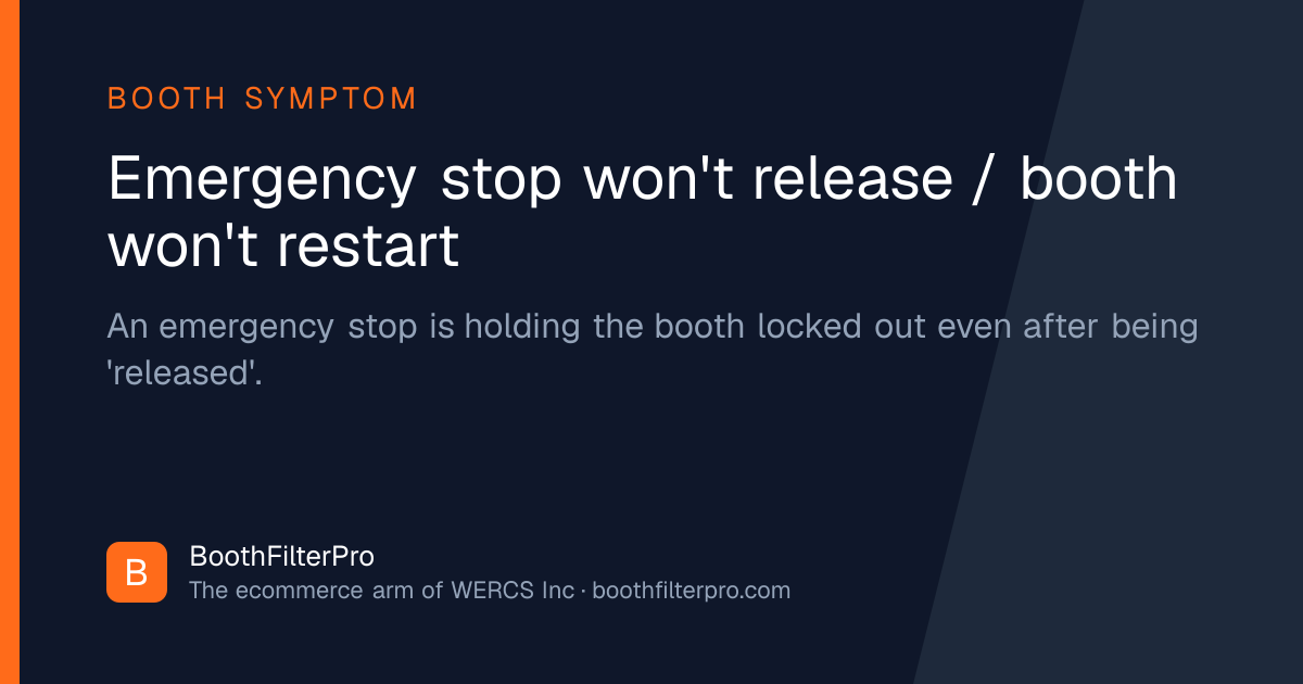 Emergency Stop Won't Release, Control System Diagnostic | BoothFilterPro
